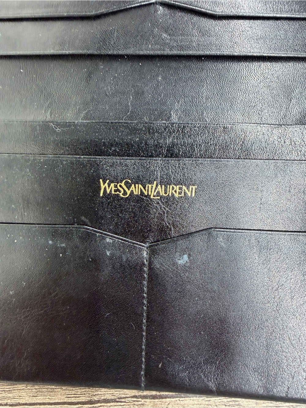 Yves Saint Laurent Vintage Red Leather Long Wallet with Black Logo Trim - Picture 5 of 12